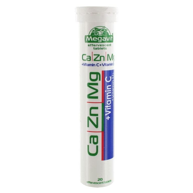 MEGAVIT CALCIUM ZINC MAGNESIUM 20 EFF TABS